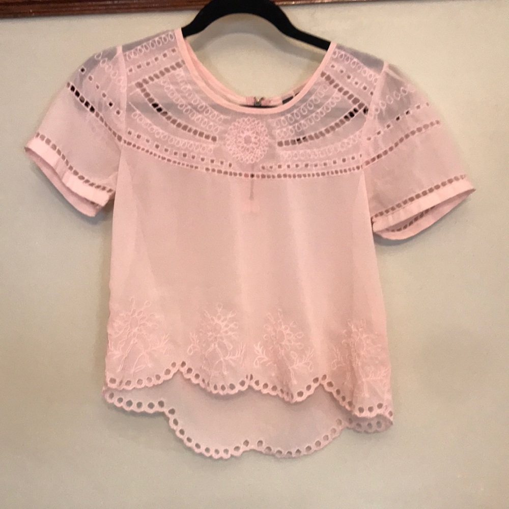 Flirty pink sheer shirt
